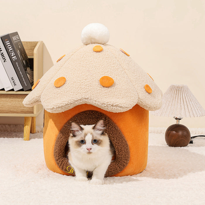 Removable Mushroom-Shaped Pet Nest and House