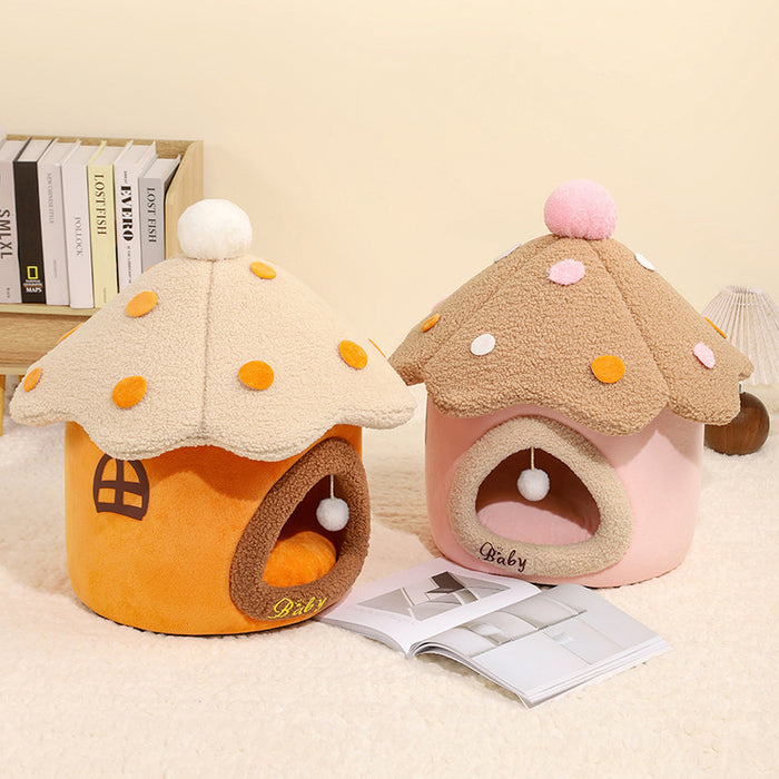 Removable Mushroom-Shaped Pet Nest and House
