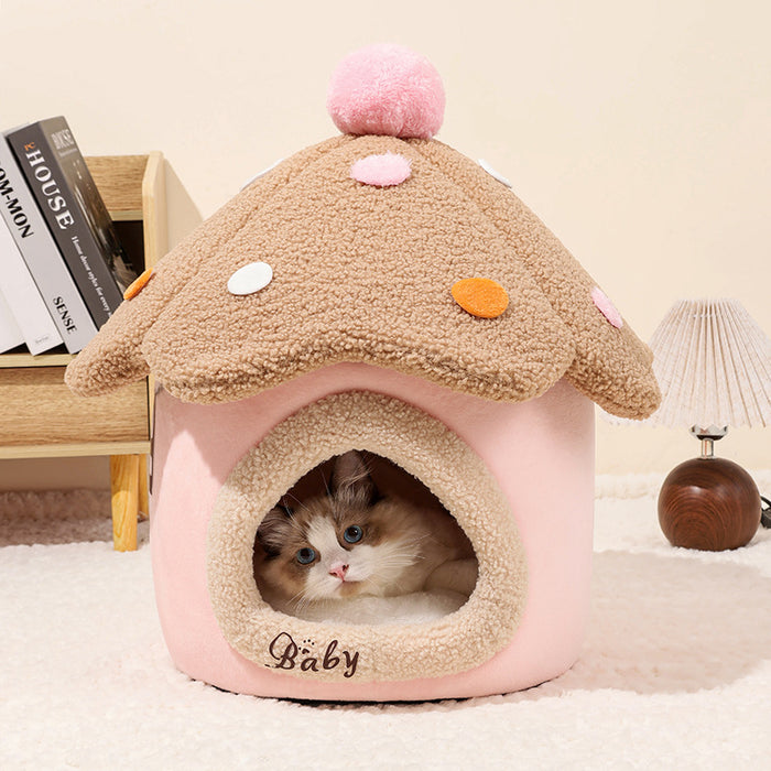 Removable Mushroom-Shaped Pet Nest and House