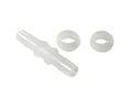 White plastic repair coupling with two collars for facility power parts or accessories