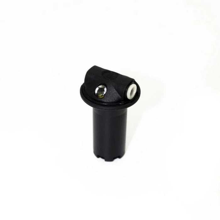 Black replacement stealth valve for industrial power equipment, isolated on white background
