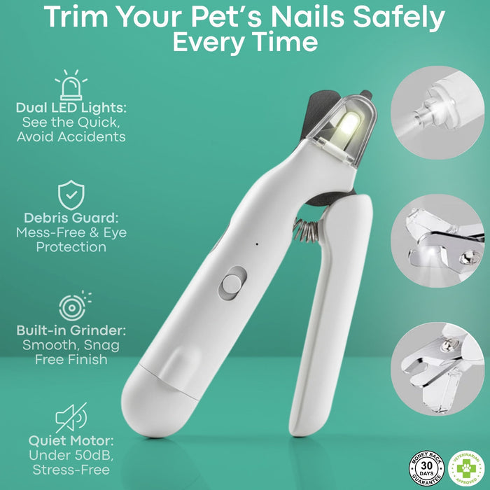 SafeTrim  | LED Pet Nail Clipper for Dogs & Cats, Safe Claw Grooming Tool