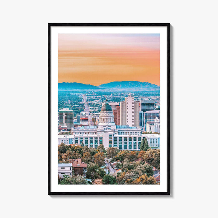 Salt Lake City Skyline Fine Art Photo Print, Wall Decor Poster, Utah USA