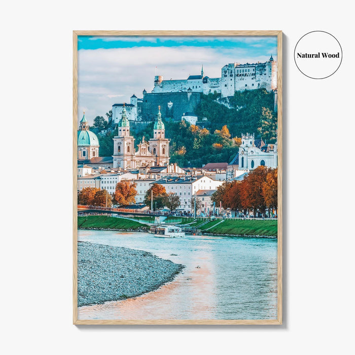 Salzburg Skyline Fine Art Photo Print, Austria, Festung Hohensalzburg, Salzach River Poster, Salzburger Land