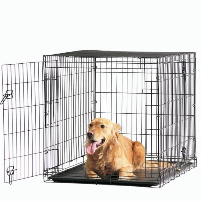 Savic | Dog Cottage | Black Double Door Cage Crate