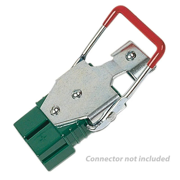 metal locking handle with clamps and hardware for industrial power connector