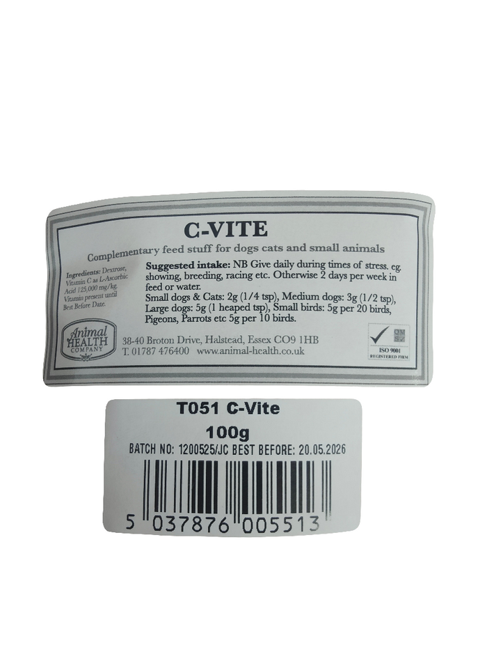 Short Dated Clearance C-Vite | Vitamin C Supplement for Dogs, Cats & Small Pets by Animal Health Company