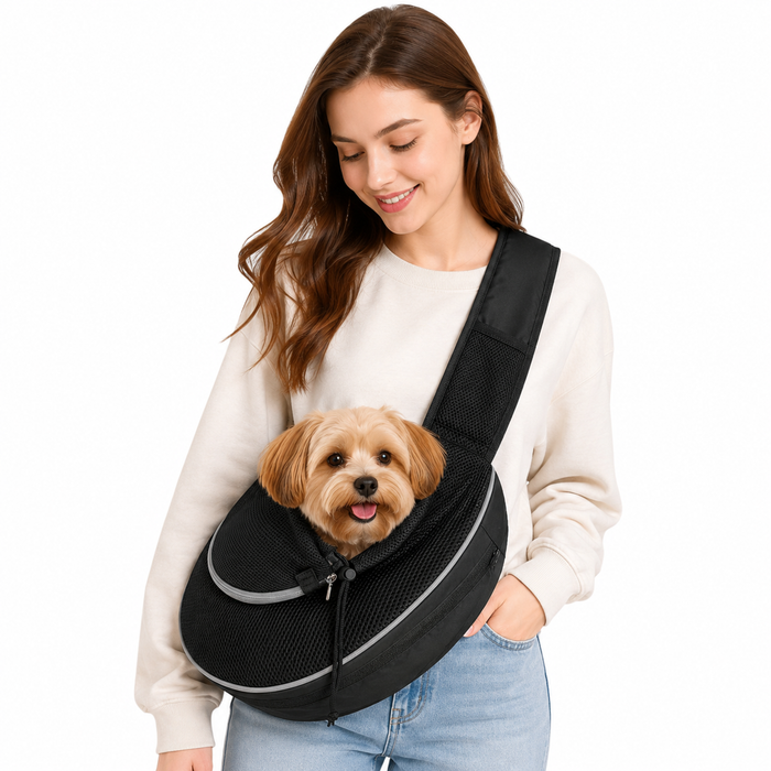 Shoulder Sling Pet Carrier – Hands-Free Dog & Cat Travel Bag