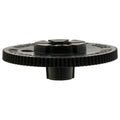 Black side post rigid battery cap with textured edge, shown on white background