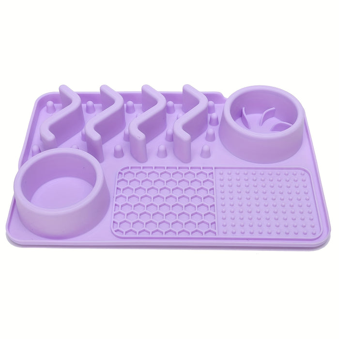 Silicone Slow Feeder Dog Bowl – Interactive Puzzle Bowl for Dogs & Cats