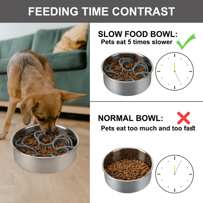Silicone Spiral Slow Feeder Insert for Dog Bowls | Non-Slip Feeding Aid