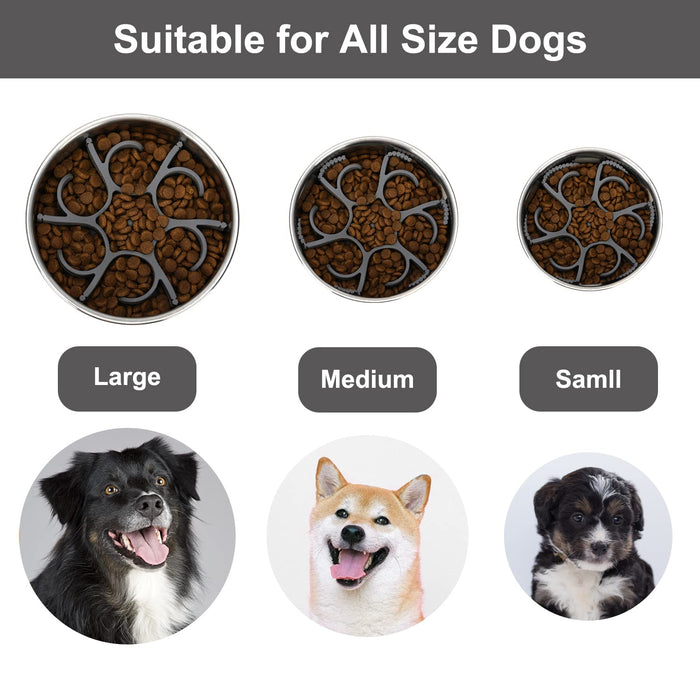 Silicone Spiral Slow Feeder Insert for Dog Bowls | Non-Slip Feeding Aid