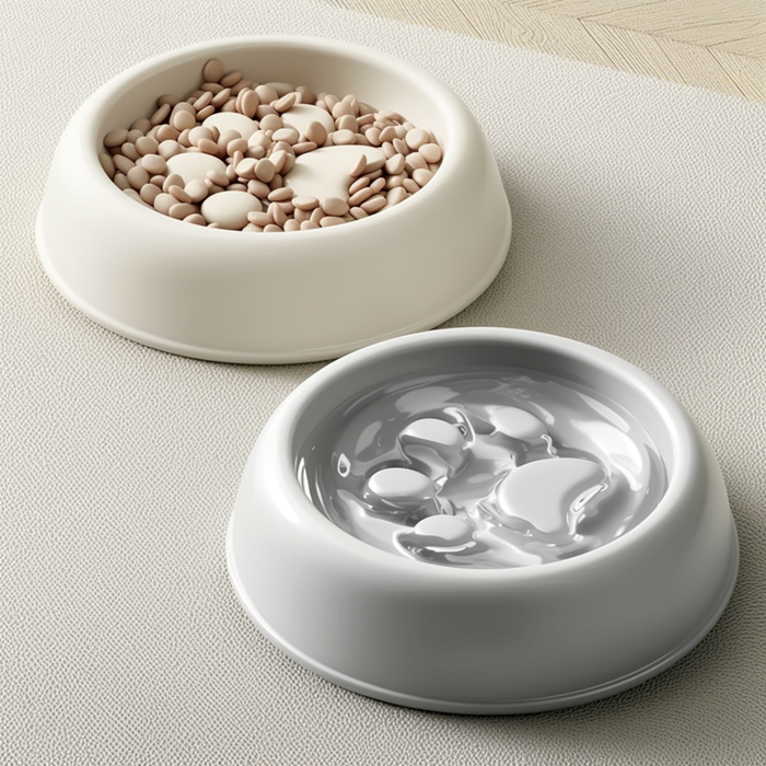 Slow Feeder Dog Bowl | Paw Print Anti-Choking Feeding Bowl