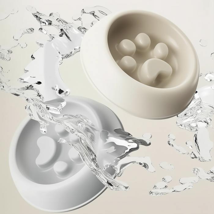 Slow Feeder Dog Bowl | Paw Print Anti-Choking Feeding Bowl