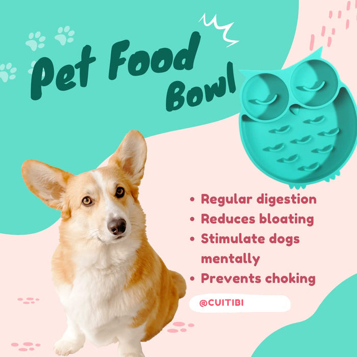 Slow Feeder Dog Bowl with Suction Cups | Interactive Puzzle for Dogs & Cats