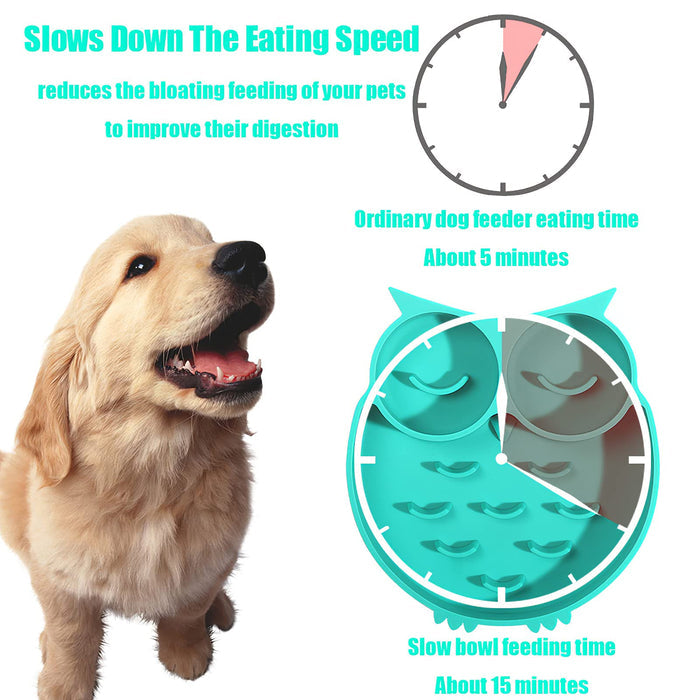 Slow Feeder Dog Bowl with Suction Cups | Interactive Puzzle for Dogs & Cats