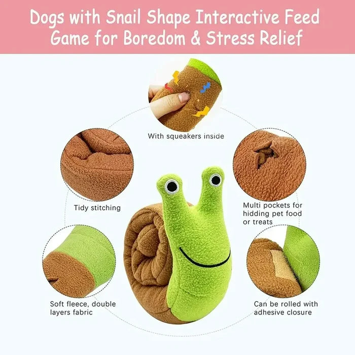 Snuffle Snail Dog Toy | Interactive Plush Puzzle & Slow Feeder for Dogs