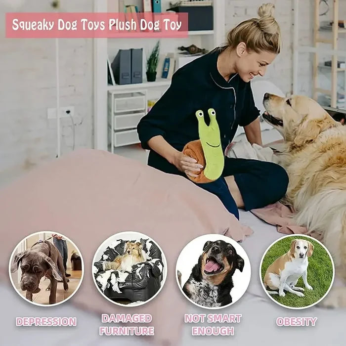 Snuffle Snail Dog Toy | Interactive Plush Puzzle & Slow Feeder for Dogs