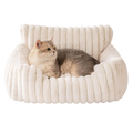 SnugHaven Pet Sofa Bed | Plush Washable Cat & Dog Bed with Supportive Bolsters