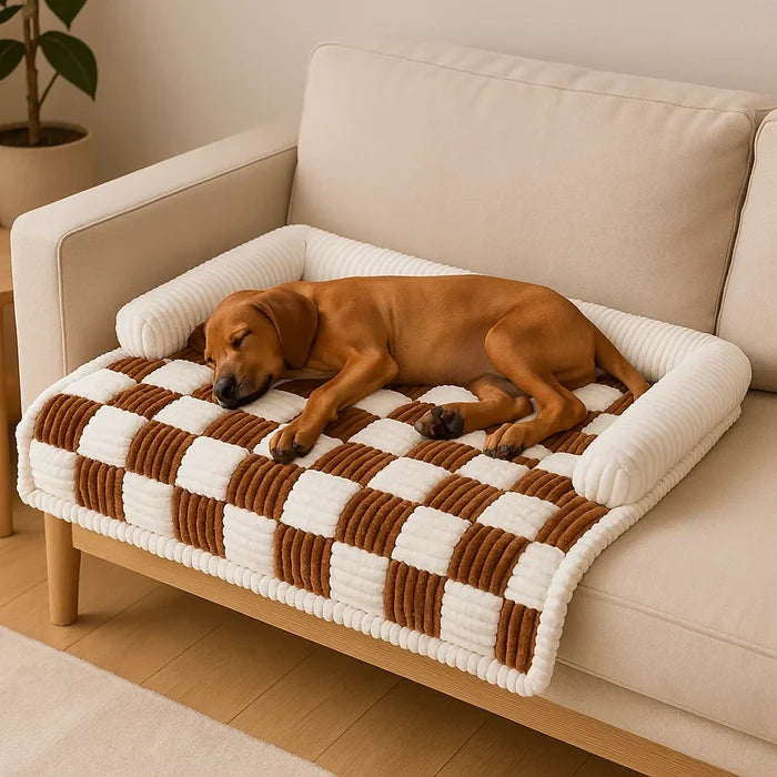 Soft Plush Dog Sofa Bed for Comfort & Furniture Protection
