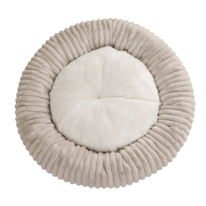 Soft Plush Round Bed for Dogs and Cats | Washable Cozy Calming Nest