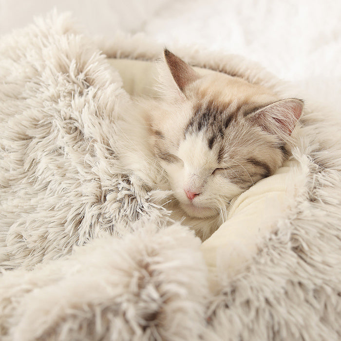Soft Warm Velvet Pet Cave Nest Bed