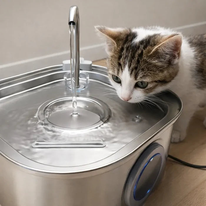 Stainless Steel Cat Water Fountain 3.2L – Automatic Pet Drinking Fountain