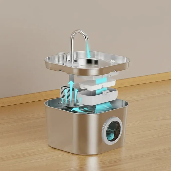 Stainless Steel Cat Water Fountain 3.2L – Automatic Pet Drinking Fountain