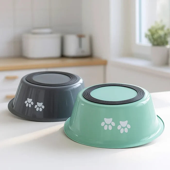 Stainless Steel Dog Bowls Set – Non-Slip Double Feeding Bowls for Food & Water