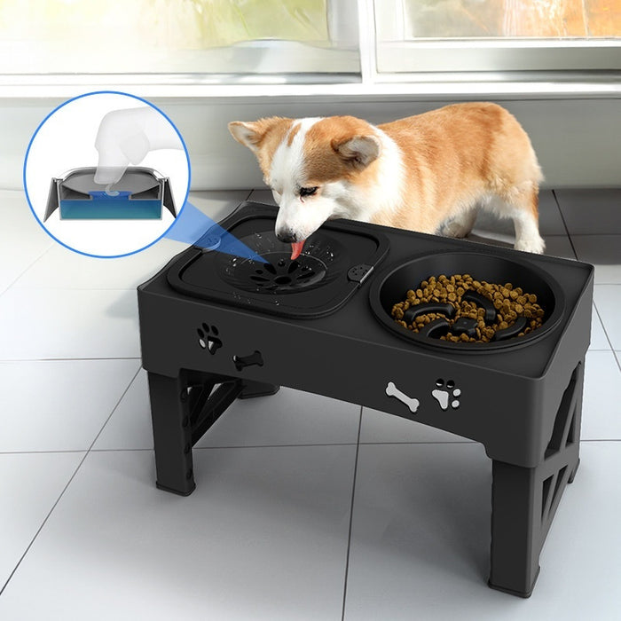 Stainless Steel Pet Feeder with Double Lifting Bowls