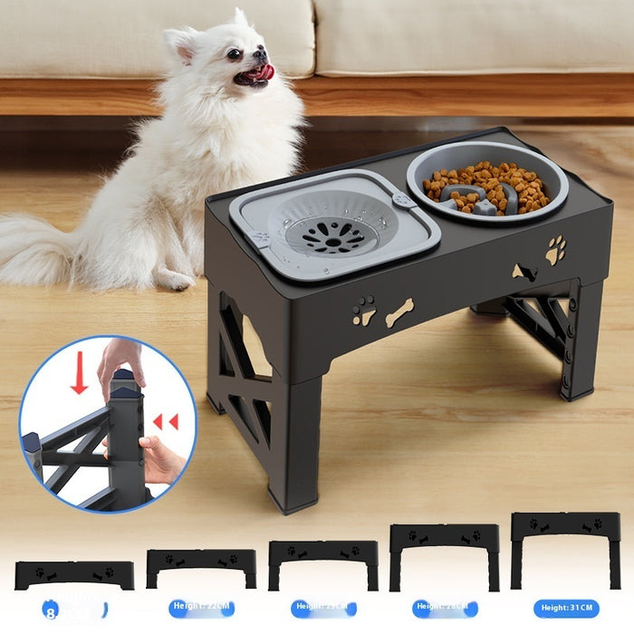 Stainless Steel Pet Feeder with Double Lifting Bowls