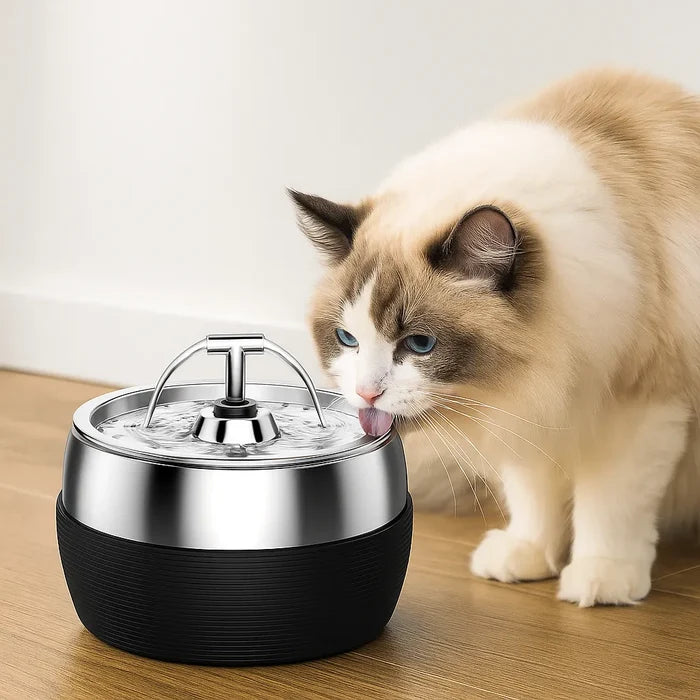 Stainless Steel Pet Water Fountain – Automatic Flowing Drinking Fountain for Cats & Dogs