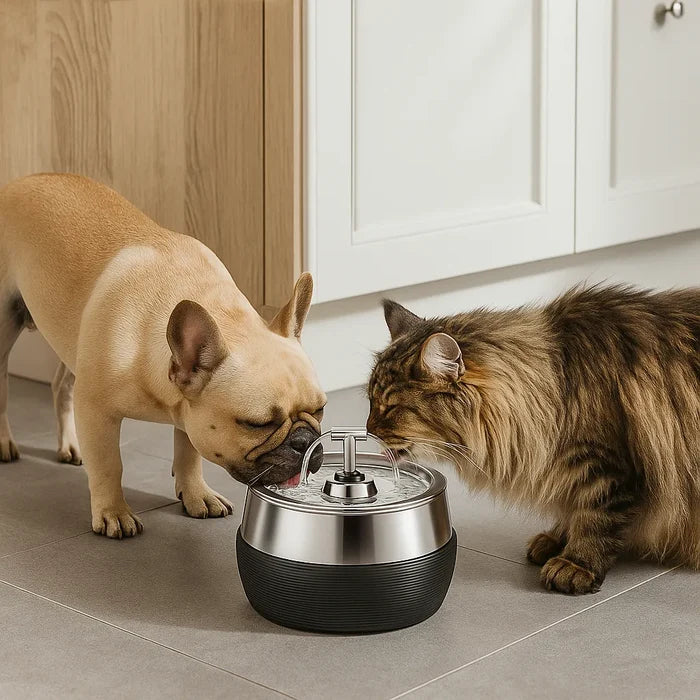 Stainless Steel Pet Water Fountain – Automatic Flowing Drinking Fountain for Cats & Dogs