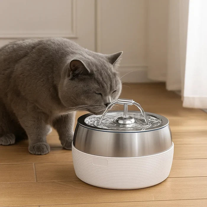 Stainless Steel Pet Water Fountain – Automatic Flowing Drinking Fountain for Cats & Dogs