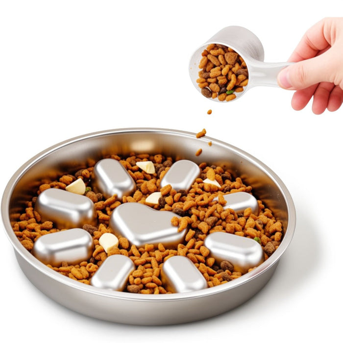 Stainless Steel Slow Feeder Dog Bowl | Anti-Choke Non-Slip Pet Bowl
