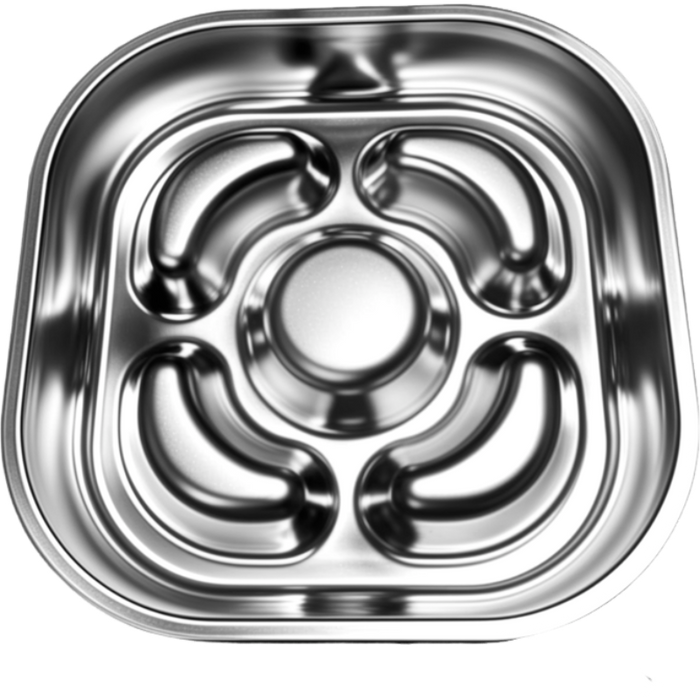 Stainless Steel Slow Feeder Dog Bowl | Anti-Choke Non-Slip Pet Bowl