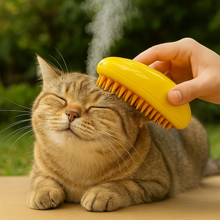 Steam Cat Brush | Relaxing Anti-Shedding Grooming Comb for Shiny & Healthy Fur