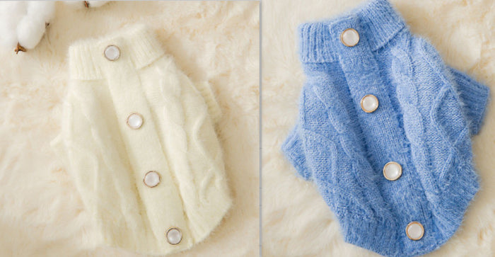 Striped Knitted Pet Sweater Cardigan