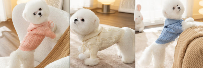 Striped Knitted Pet Sweater Cardigan