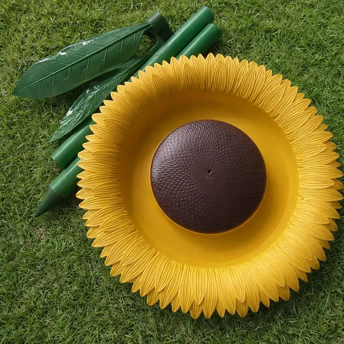 Sunflower Bird Feeder & Bird Bath Station – Decorative Garden Bird Feeder