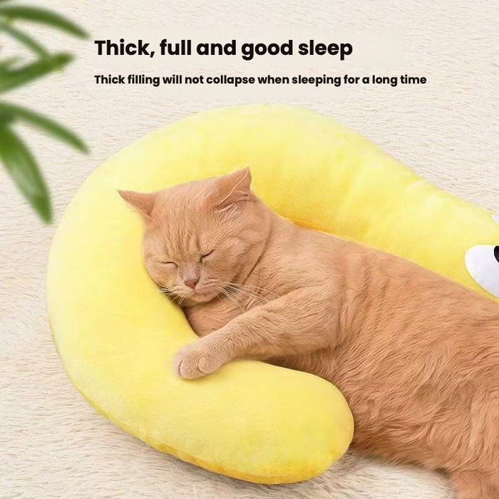 Super Soft Plush Pet Pillow for Dogs & Cats – Washable Half Donut Bed