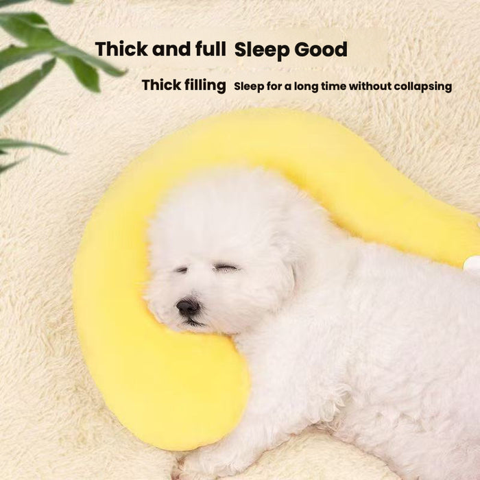 Super Soft Plush Pet Pillow for Dogs & Cats – Washable Half Donut Bed