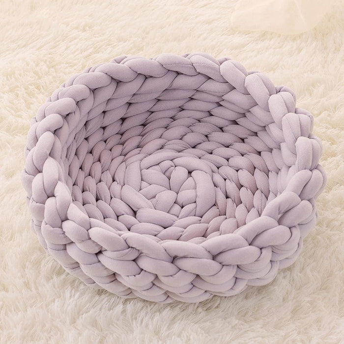 Super Soft Woven Cat Nest – Cozy Handwoven Cat Bed & Pet Basket