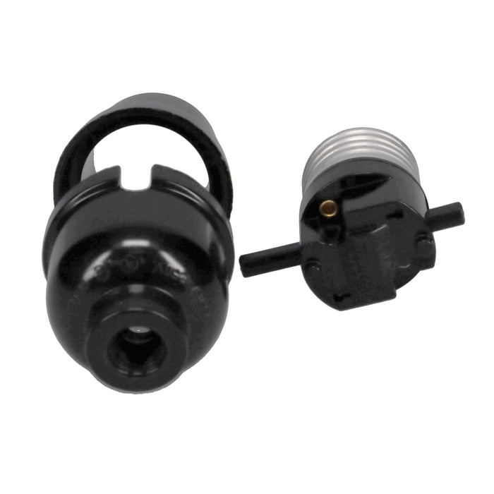Table Lamp Wiring Kit, Plastic Push Through Socket Black Lamp Cord (30591)