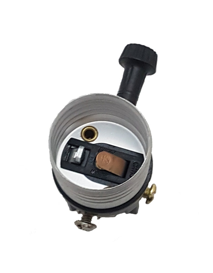 Table Lamp Wiring Kit with Turn Knob Socket, Adjustable Harp, and Brass Plated Finish