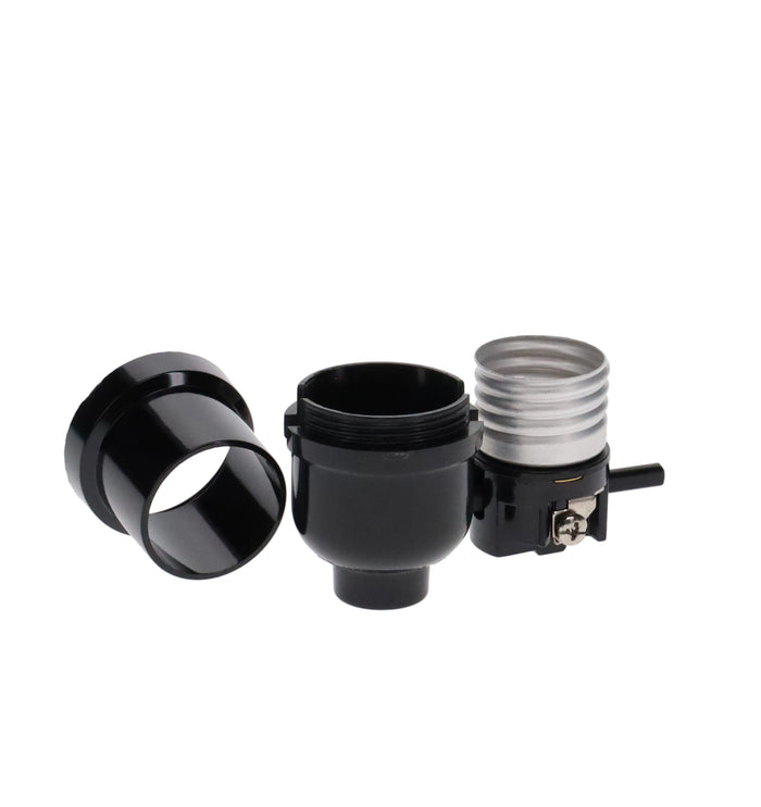 Tall Push Through Phenolic Socket, Medium Base, No UNO Threads, Side Outlet (47688)