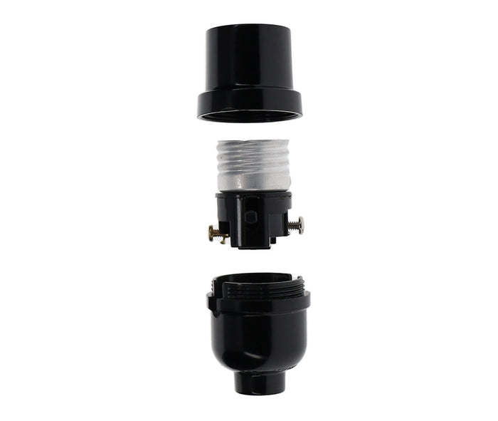 Tall Push Through Phenolic Socket, Medium Base, No UNO Threads, Side Outlet (47688)