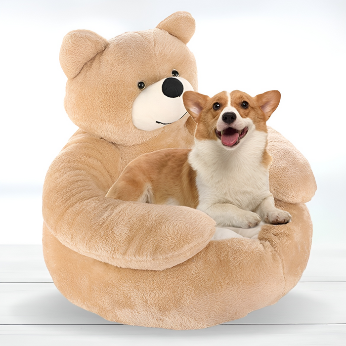TeddyBear Pet Bed | Ultra Soft Plush Dog & Cat Bed for Cozy Comfort