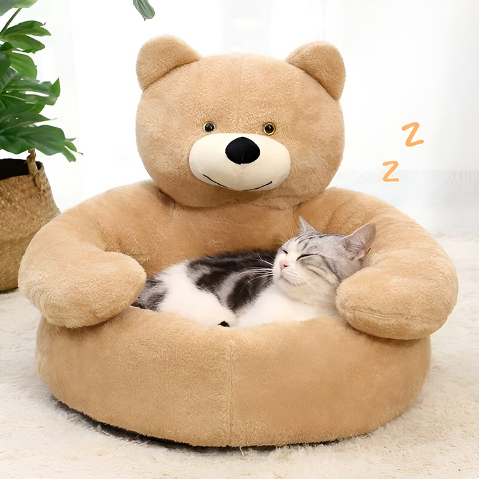 TeddyBear Pet Bed | Ultra Soft Plush Dog & Cat Bed for Cozy Comfort