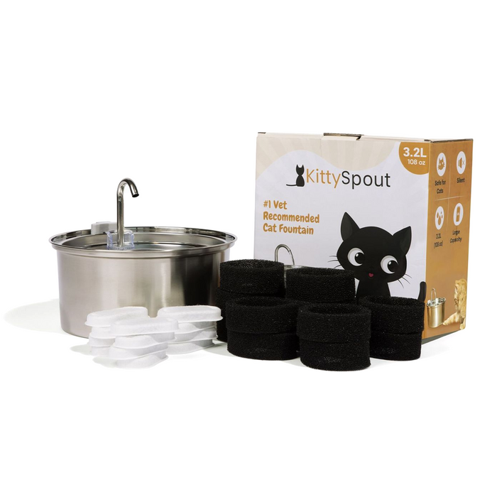 3.2L / 6 Month: KittySpout + 12 filter sets + extra pump + AC adapter + FREE gift 🎁